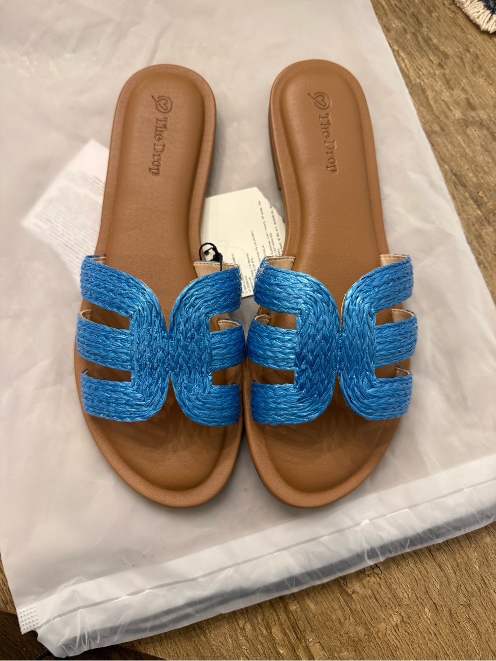 The Drop Women’s Blue Braided Slide Sandals